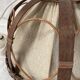 Suspension vintage en rotin et lin