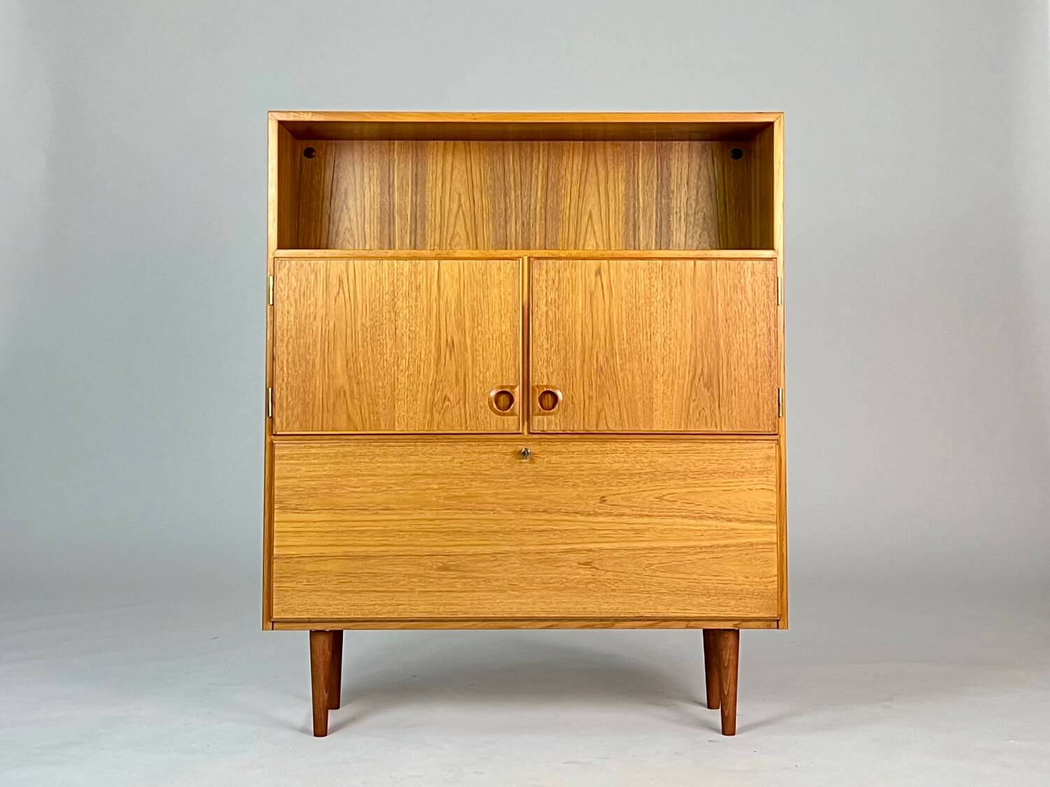 Vintage teak highboard cabinet shelf 70s Danish design