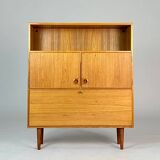 Vintage teak highboard cabinet shelf 70s Danish design