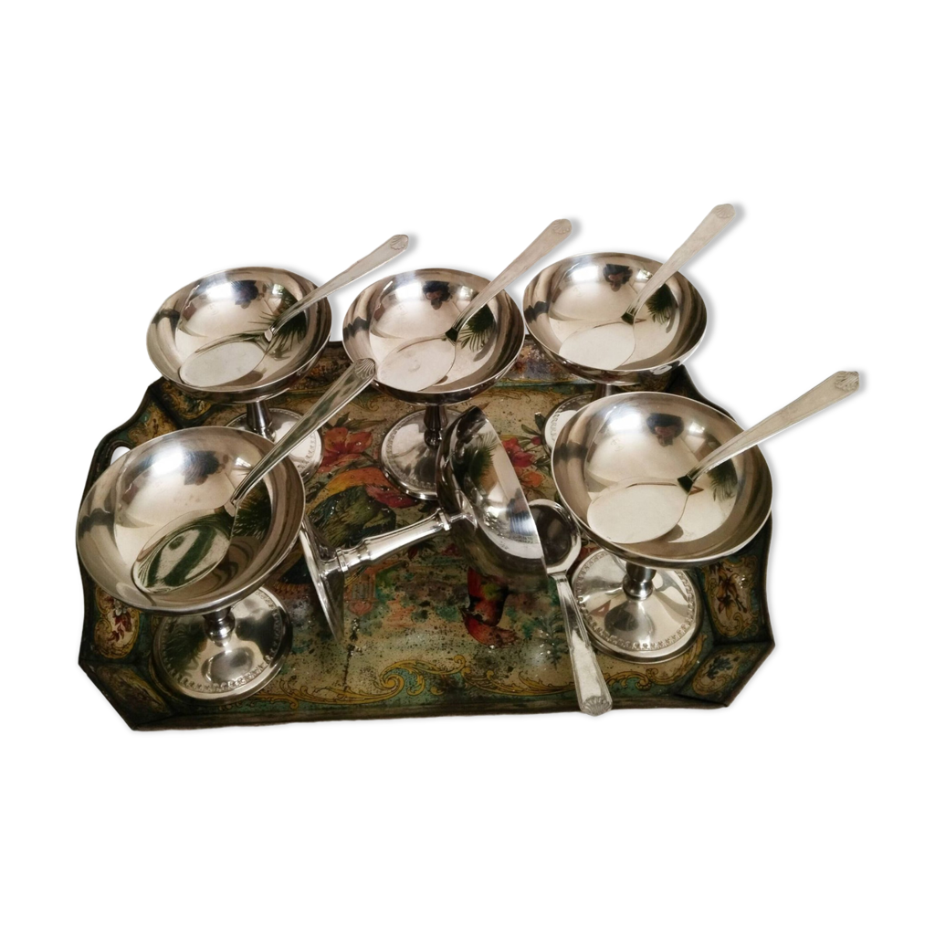 Lot de 6 coupes à glace en inox 18/10 vintage | Selency