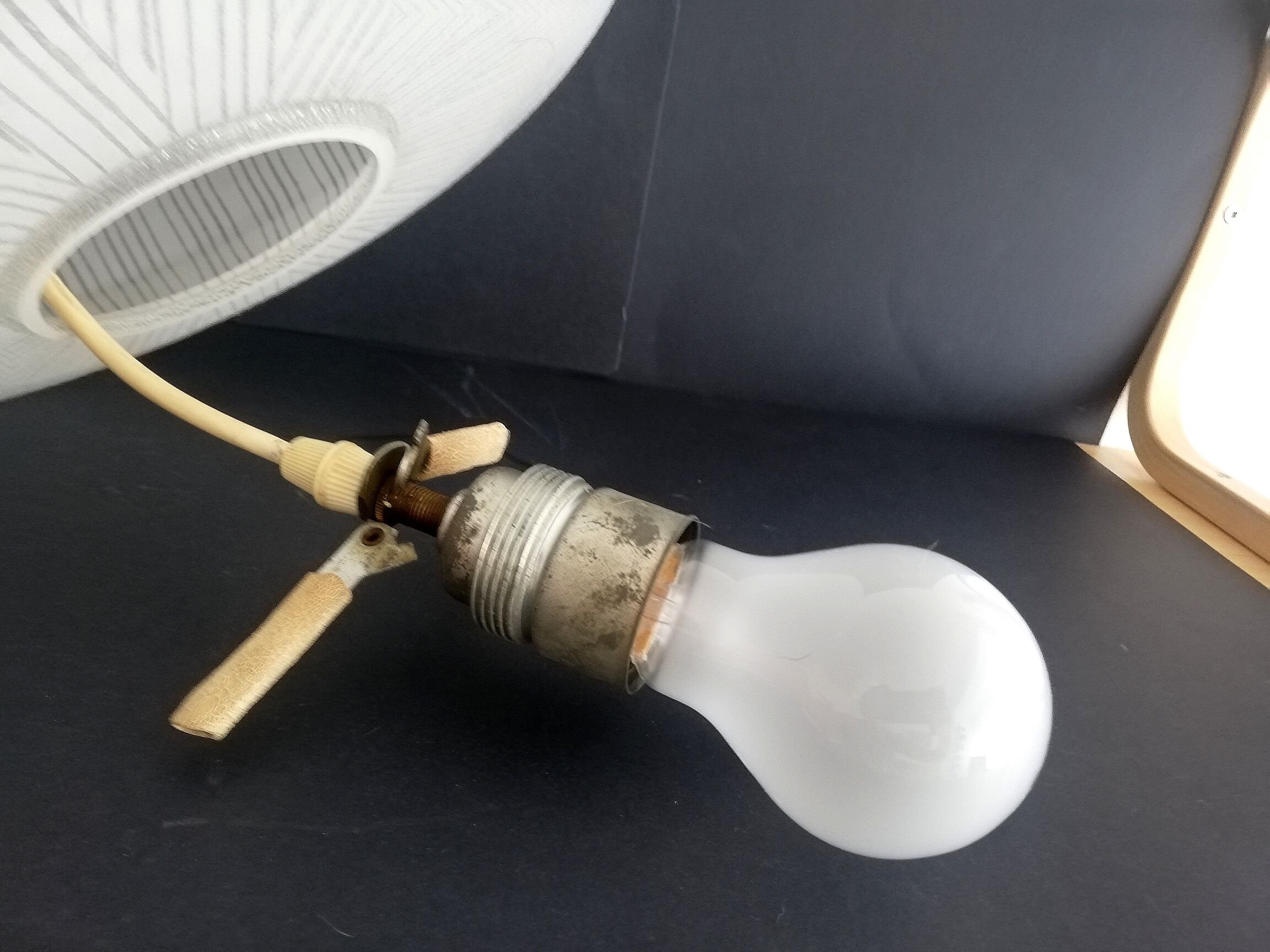 Danish modern mid-century 1950s glass ceiling lamp