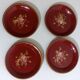Set of 4 vintage red coasters
