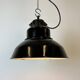 Lampe d'Usine Industrielle en Émail Noir avec Plateau en Fonte, 1960s