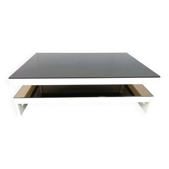 Table basse vintage belgochrom à deux étages, 1970