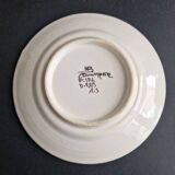 Set of 6 pink and orange HB Quimpert dessert plates