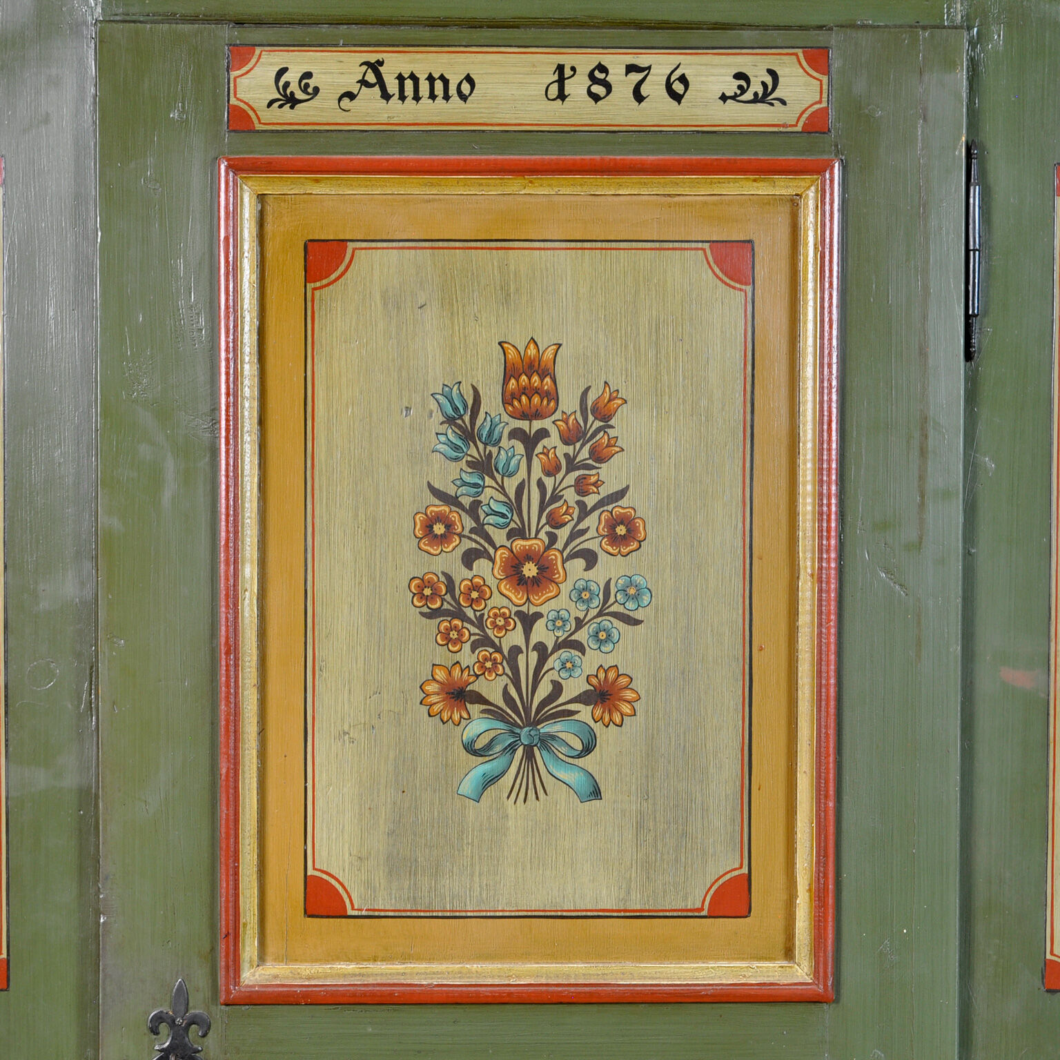 Antique German Hand Painted Cabinet, 1876