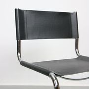 Vintage black leather bauhaus chair, italy