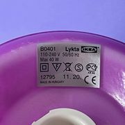 Lampe de table LYKTA violette Vintage IKEA – faite à la main – élégance cla