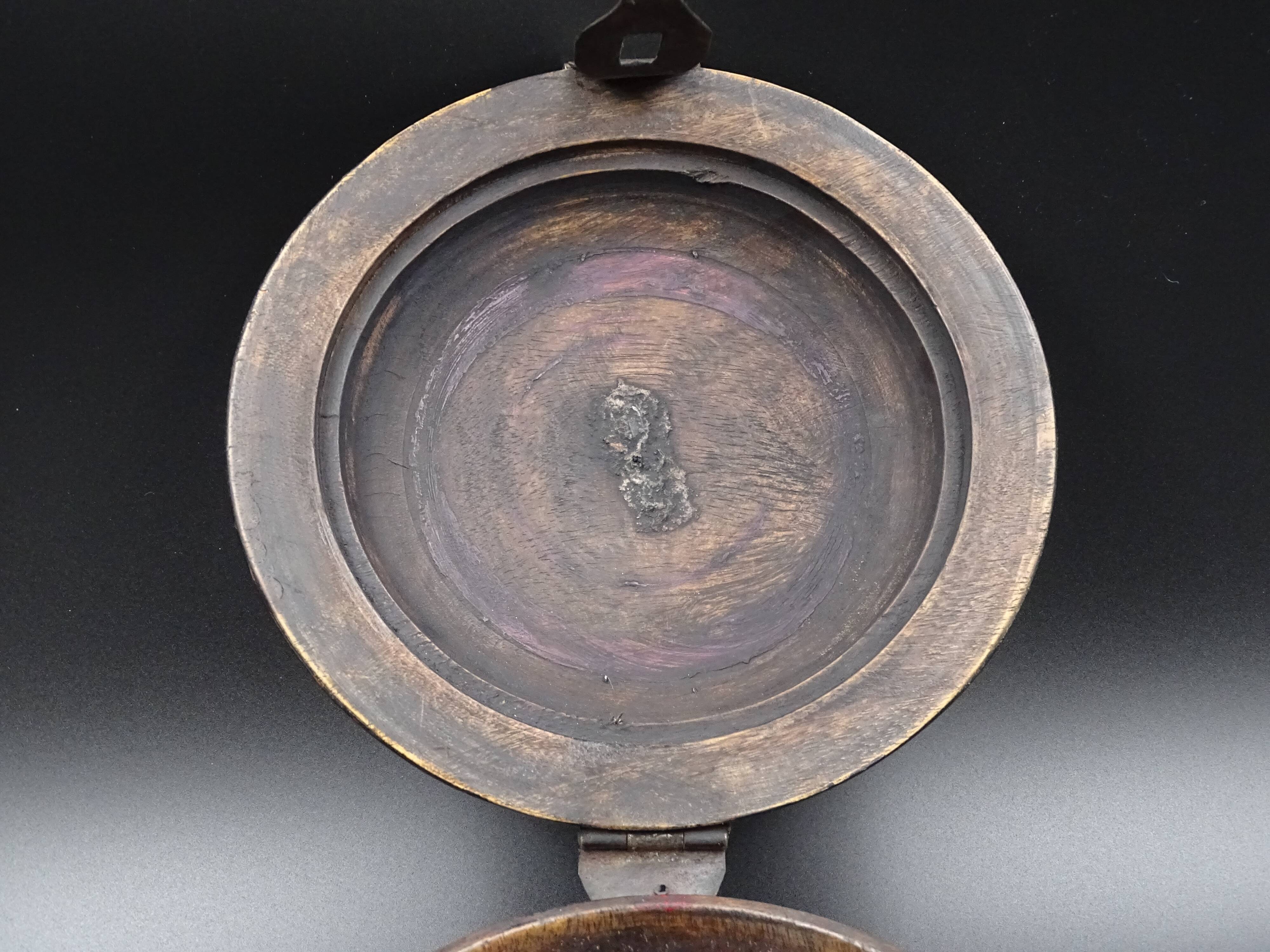 Wooden chapati box and fittings from India