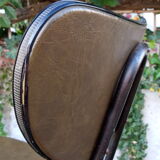 Pair of 50s chairs in metal and skaï