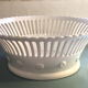 White earthenware fruit cut