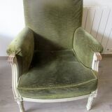 Paire de bergères capitonnées de style Louis XVI