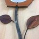 Mirror flower leather and metal 67 x 32 cm