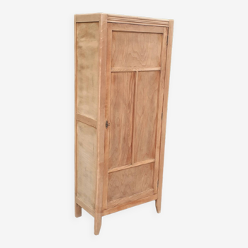 Armoire parisienne 1 porte 1 penderie hêtre bois brut