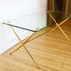Neoclassical brass glass coffee table 60