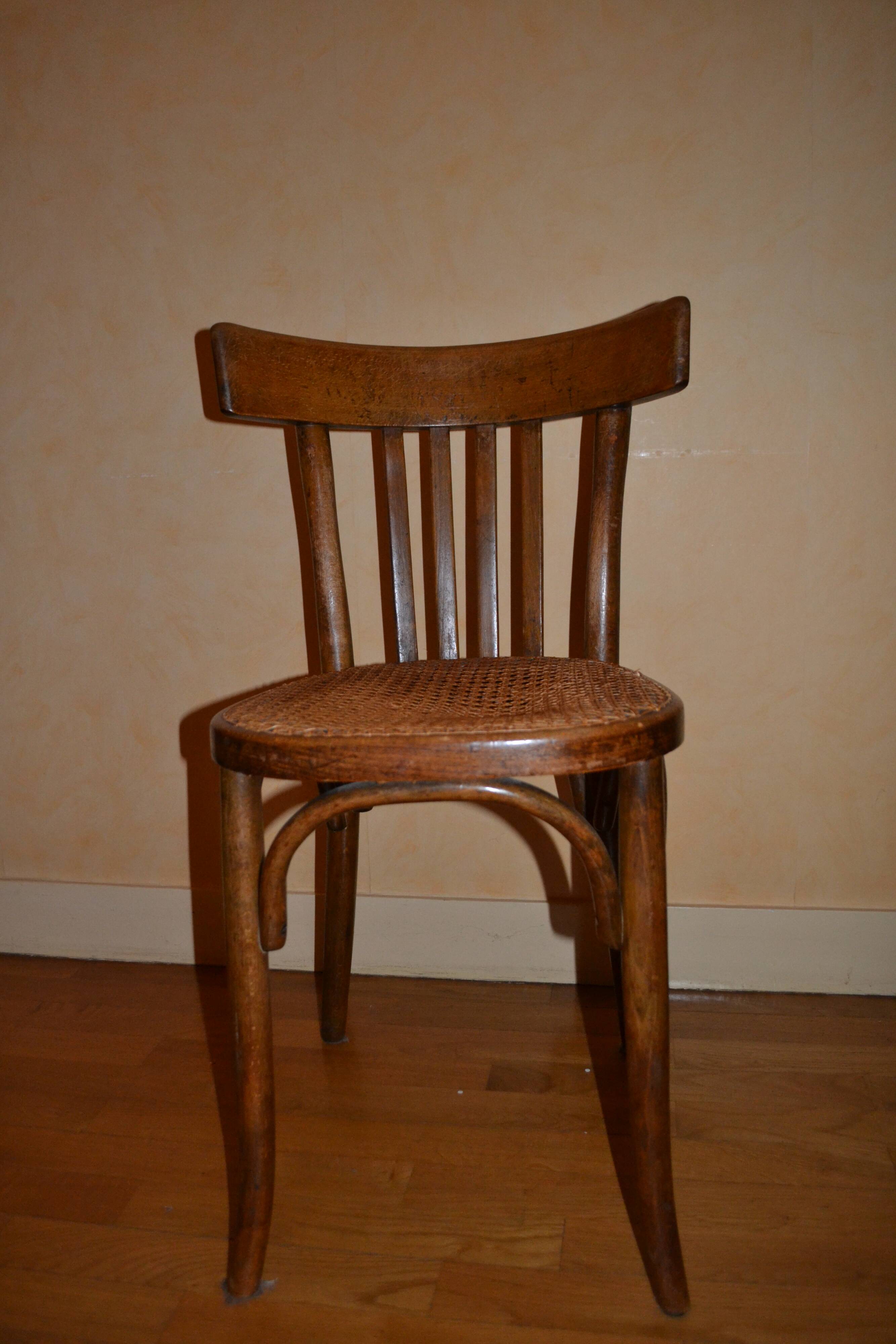 Wood and cane desk chair