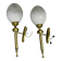 Pair of brass torchiere-style wall lights