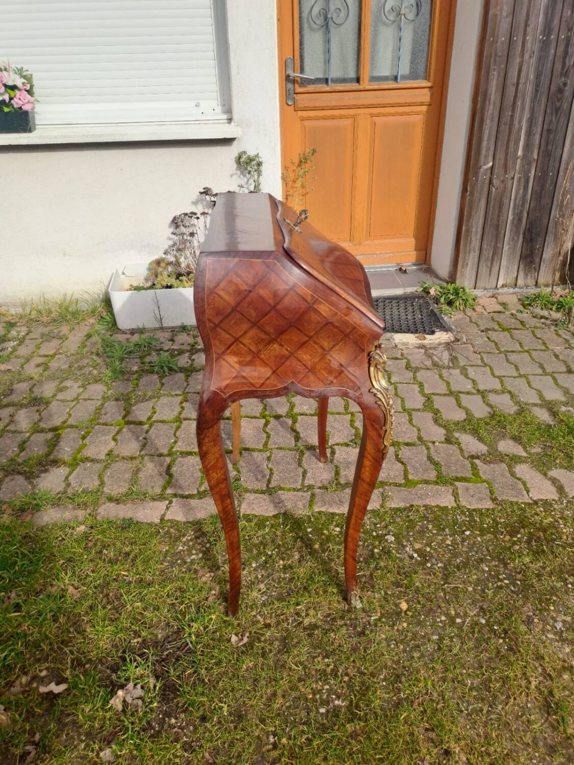 Marquetry writing desk