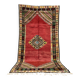 Vintage Red wool rug, Berber Antique Taznakht rug.