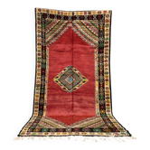Vintage Red wool rug, Berber Antique Taznakht rug.