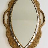Large papier-mâché mirror, inlays and mirror marquetry.