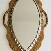 Miroir en papier mâché, incrustations et marqueterie de miroirs