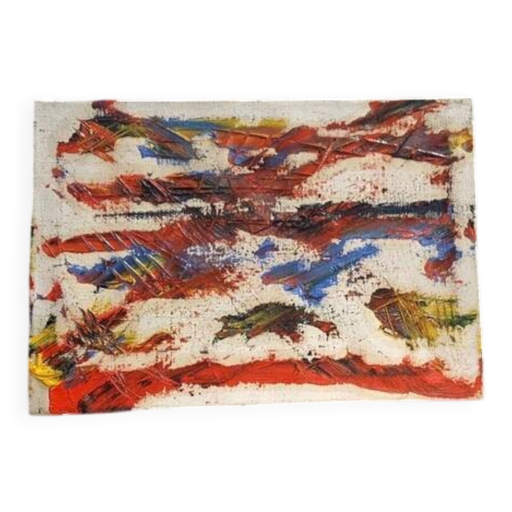 Oil Painting on Canvas Abstract Material 1970s