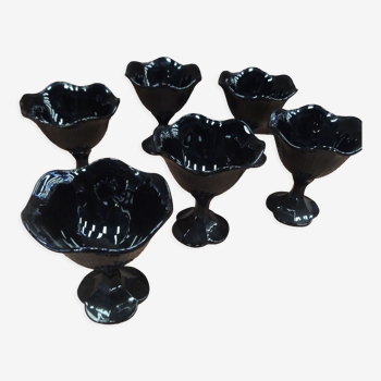 Set of 6 black ice cups