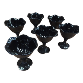 Lot de 6 coupes à glace noires