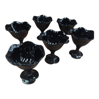 Set of 6 black ice cups