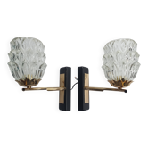 Pair of 1950s gold wall lights