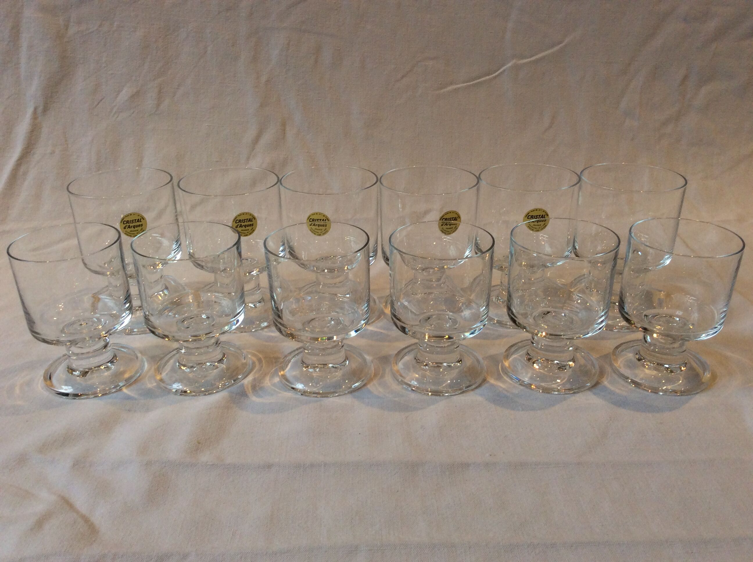 6 wine glasses and 6 vintage water glasses
