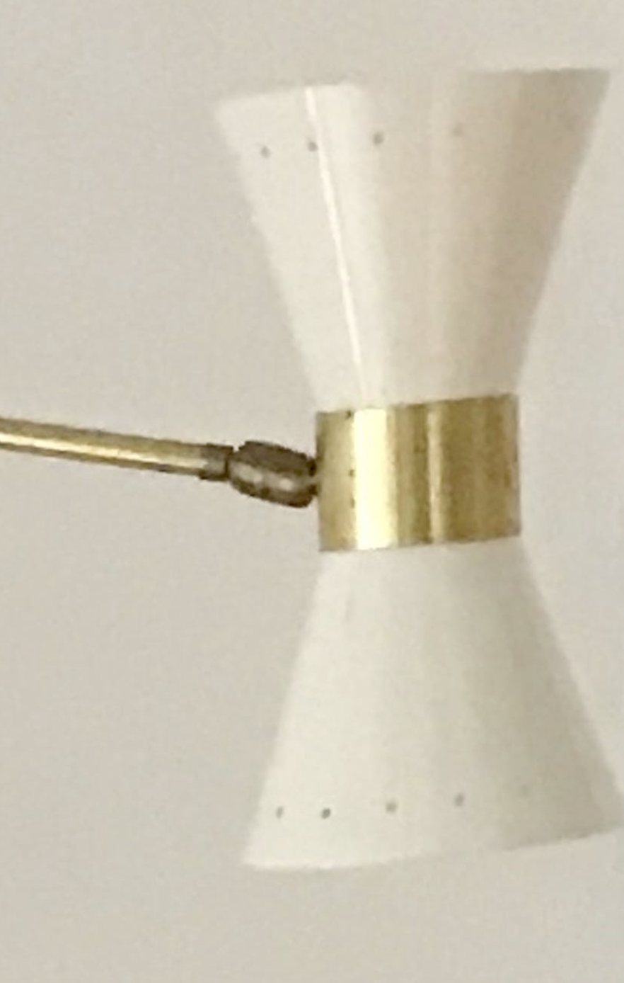 Wall mounted articulated 2-arm brass