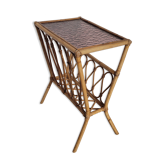 Rattan glass magazine holder