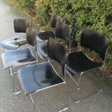 Set of 6 David Rowland Black Chairs 40/4