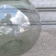 Dame-jeanne en verre soufflé vert