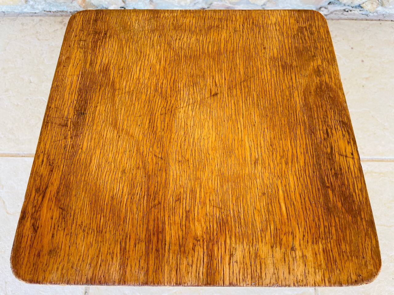 Vintage stool, curved wood by Luterma circa $50/60s