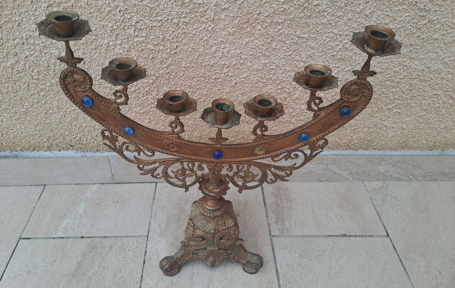 Large bronze candelabrum from the 19th century.