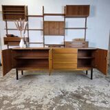 Vintage 60s - 70s German sideboard, walnut TV cabinet