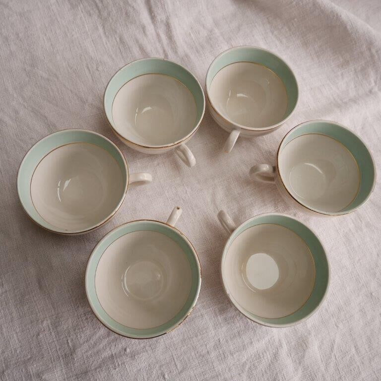 Set of 6 coffee cups with Lunéville saucers, Regency model