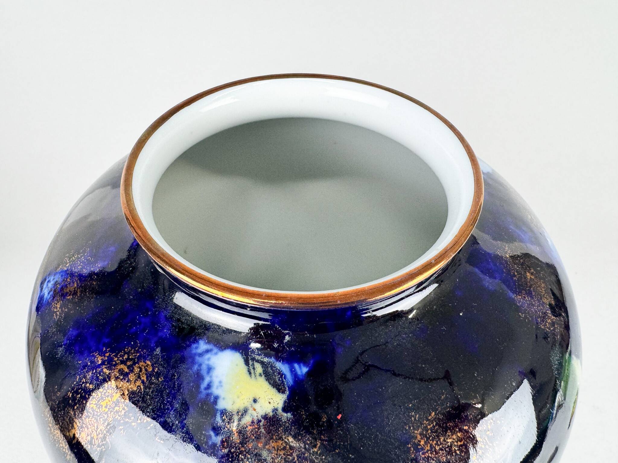 Vase en porcelaine cobalt des années 1970 par Wallendorf, Allemagne