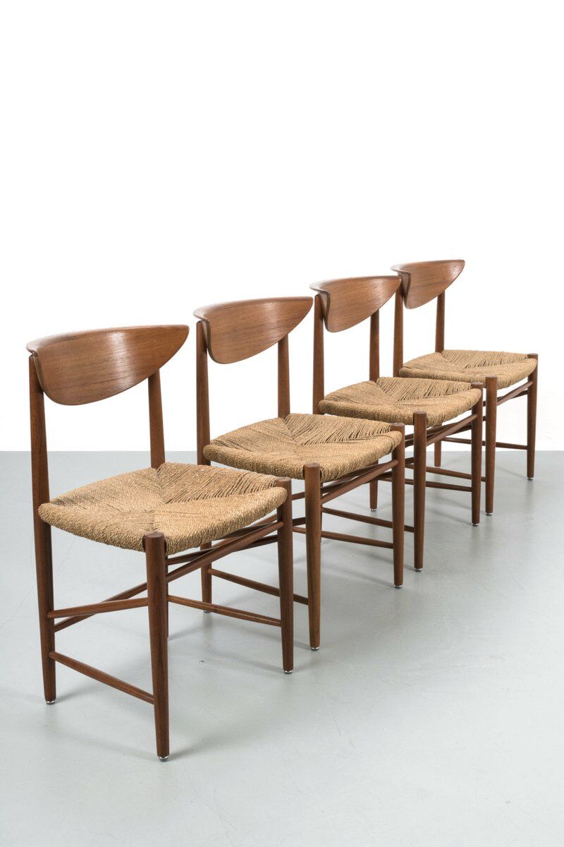 Chaises de salle à manger par Peter Hvidt, ensemble de 4