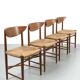 Chaises de salle à manger par Peter Hvidt, ensemble de 4
