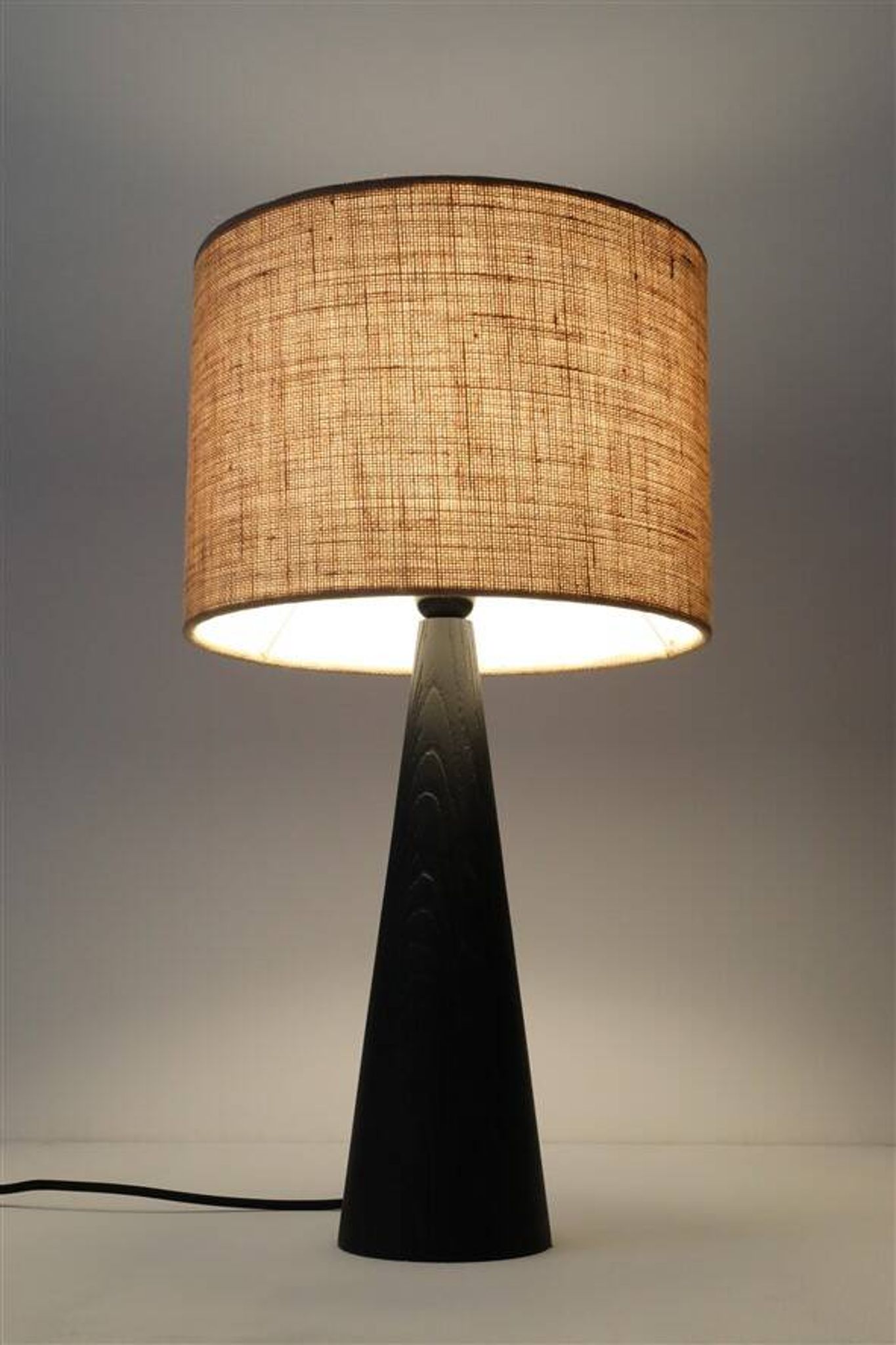Rare black Theodor Skjøde Knudsen table lamp / Skjern / Mid-century Danish modern design / 1960s / 1970s