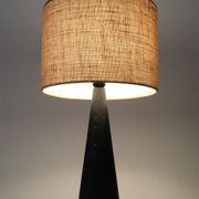 Rare black Theodor Skjøde Knudsen table lamp / Skjern / Mid-century Danish modern design / 1960s / 1970s