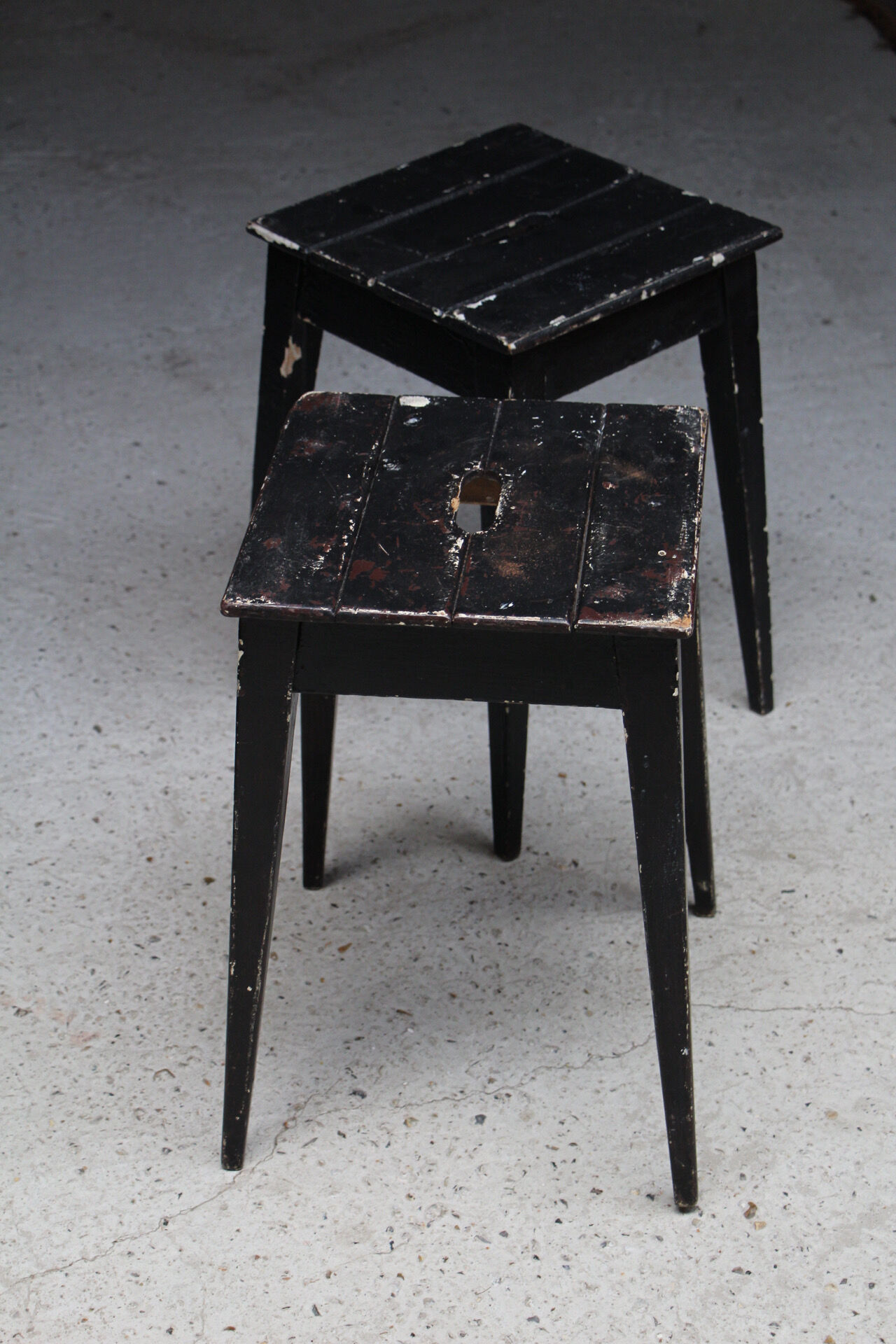 Pair of painter's studio stools France 1950