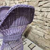 Paire de fauteuil rotin osier 1960