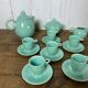 Celadon green coffee service