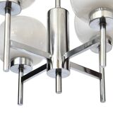 Vintage chandelier in chrome metal and glass