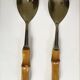 Salad servers with bamboo handles